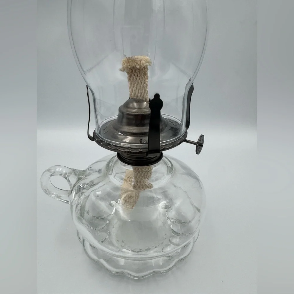 Vintage Oil‎ Lamp Floral Shade Cottagecore Glass Lantern Coquette Decor
